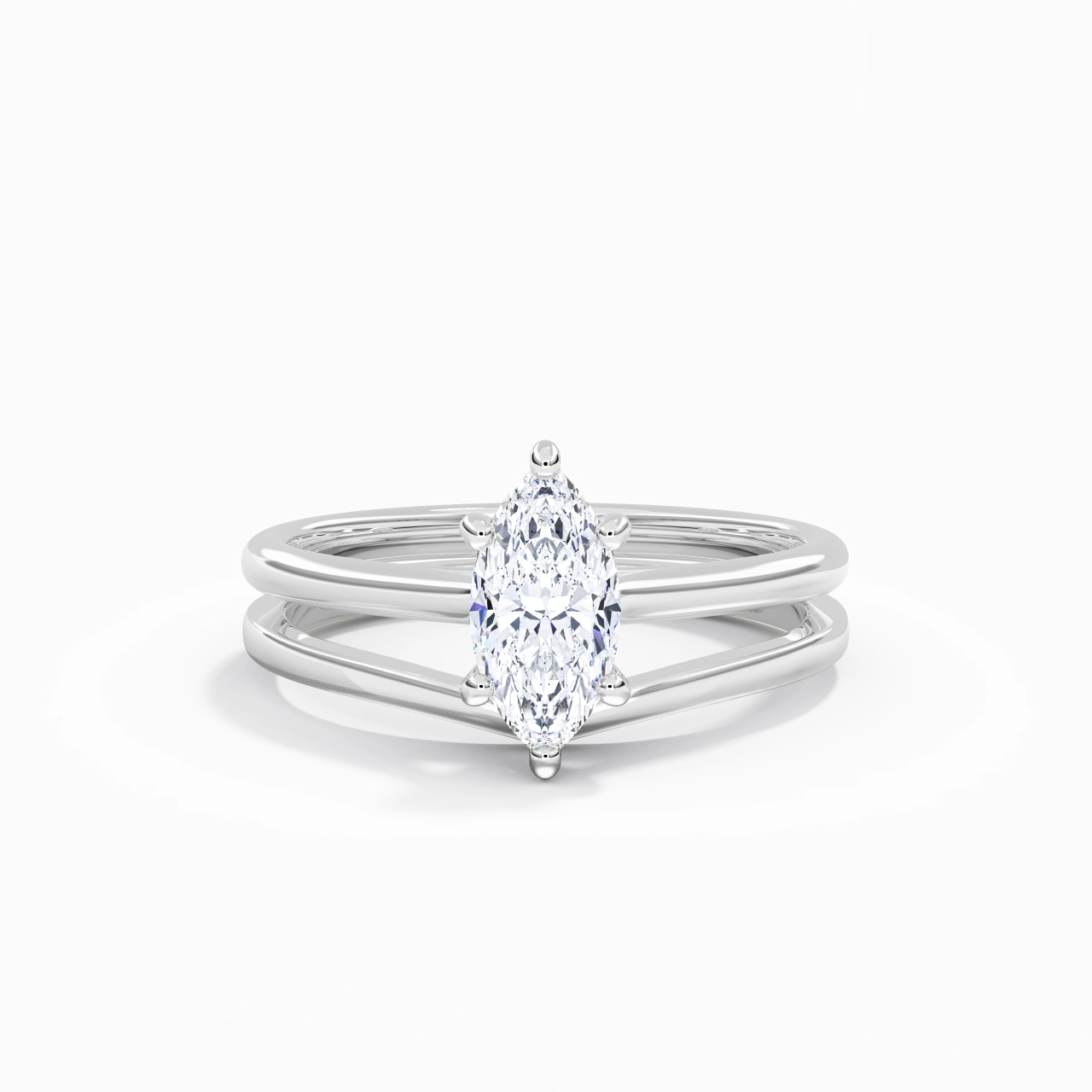 Cathedral East West Bridal Set 1.00ct Moissanite