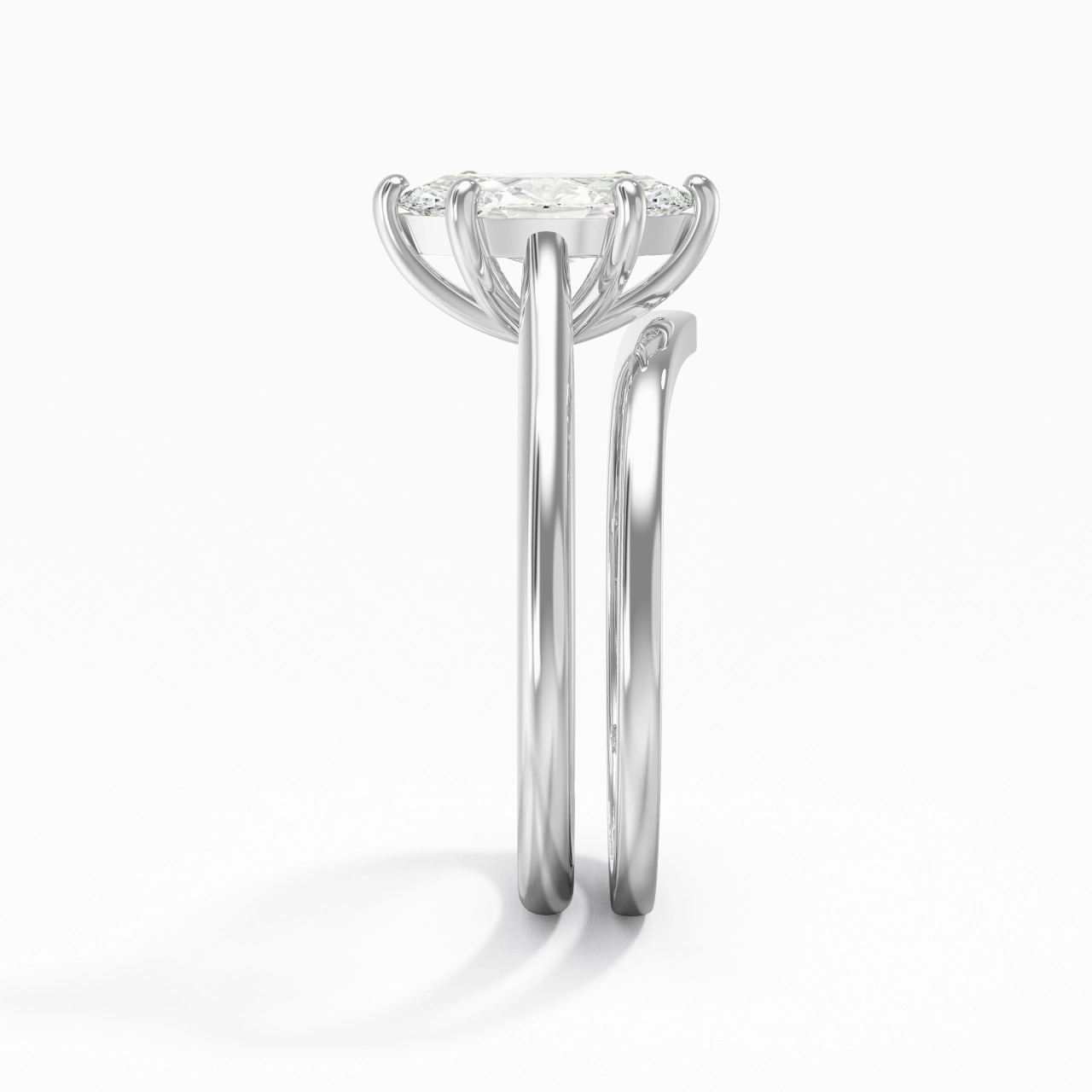Cathedral East West Bridal Set 1.00ct Moissanite