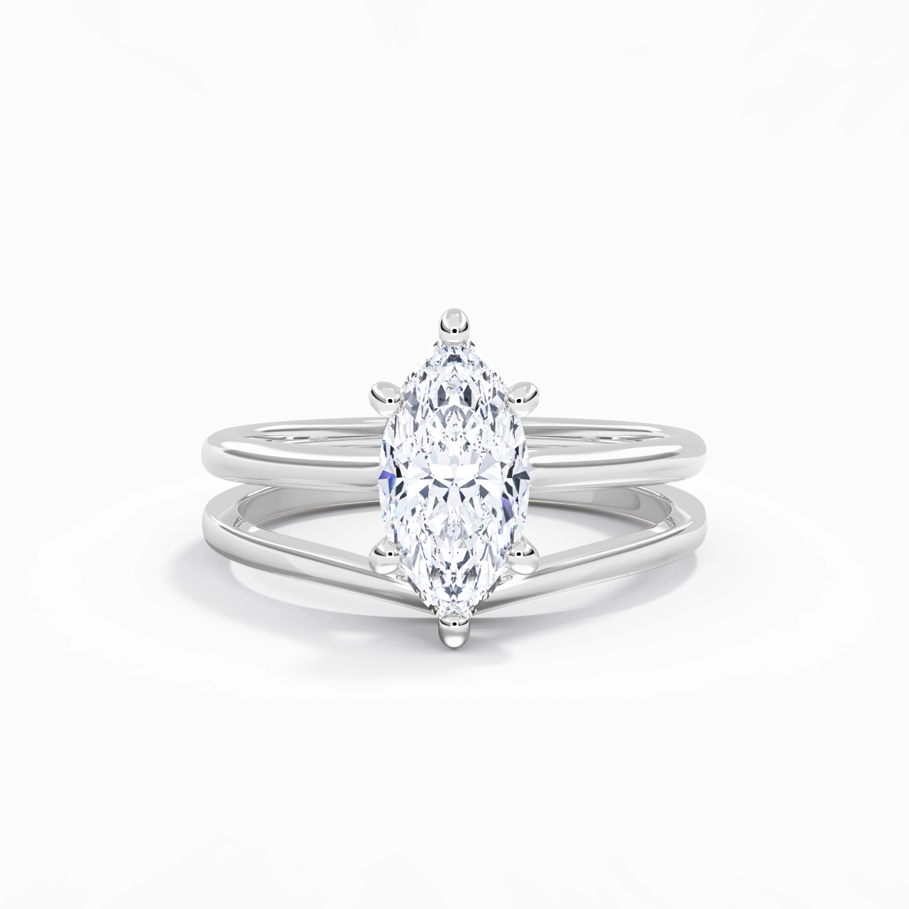 Cathedral East West Bridal Set 2.00ct Moissanite
