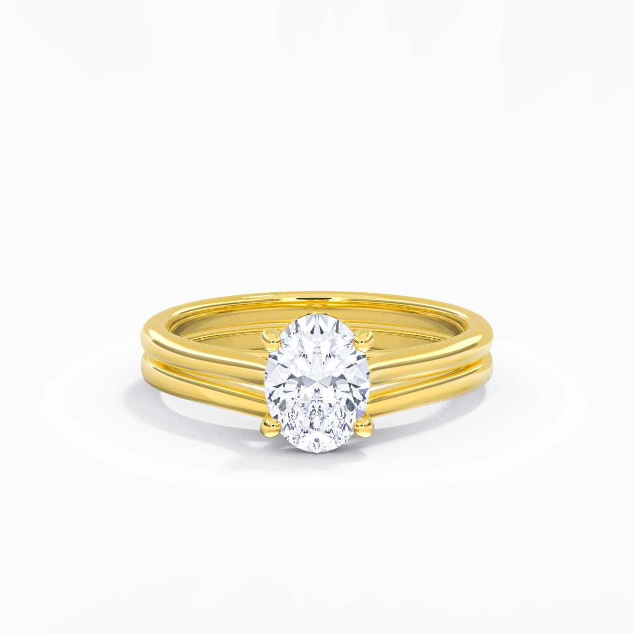 Cathedral East West Bridal Set 1.50ct Moissanite