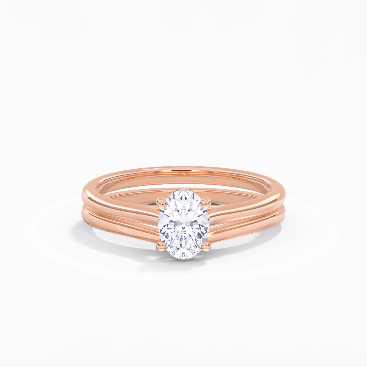 Cathedral East West Bridal Set 1.00ct Moissanite