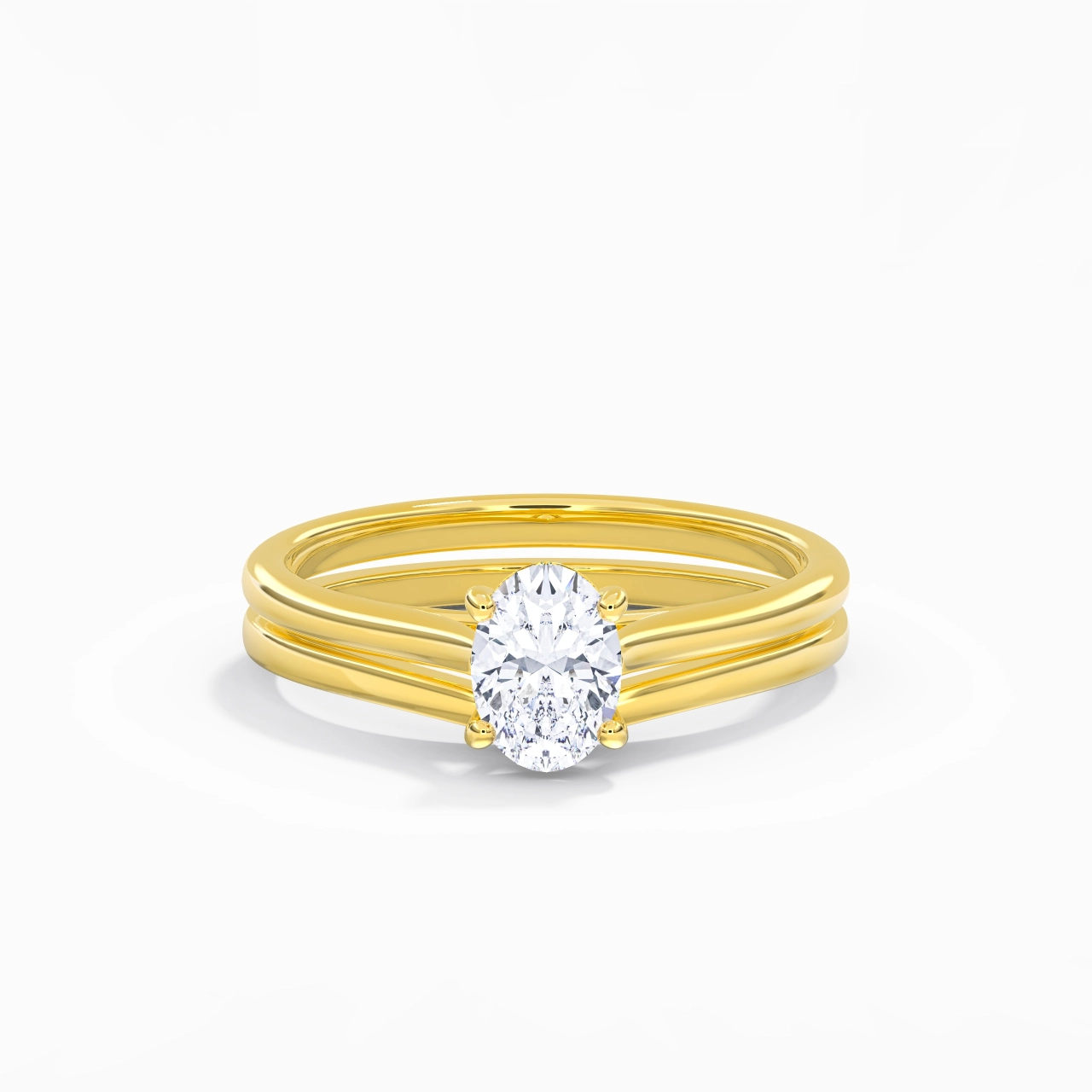 Cathedral East West Bridal Set 1.00ct Moissanite
