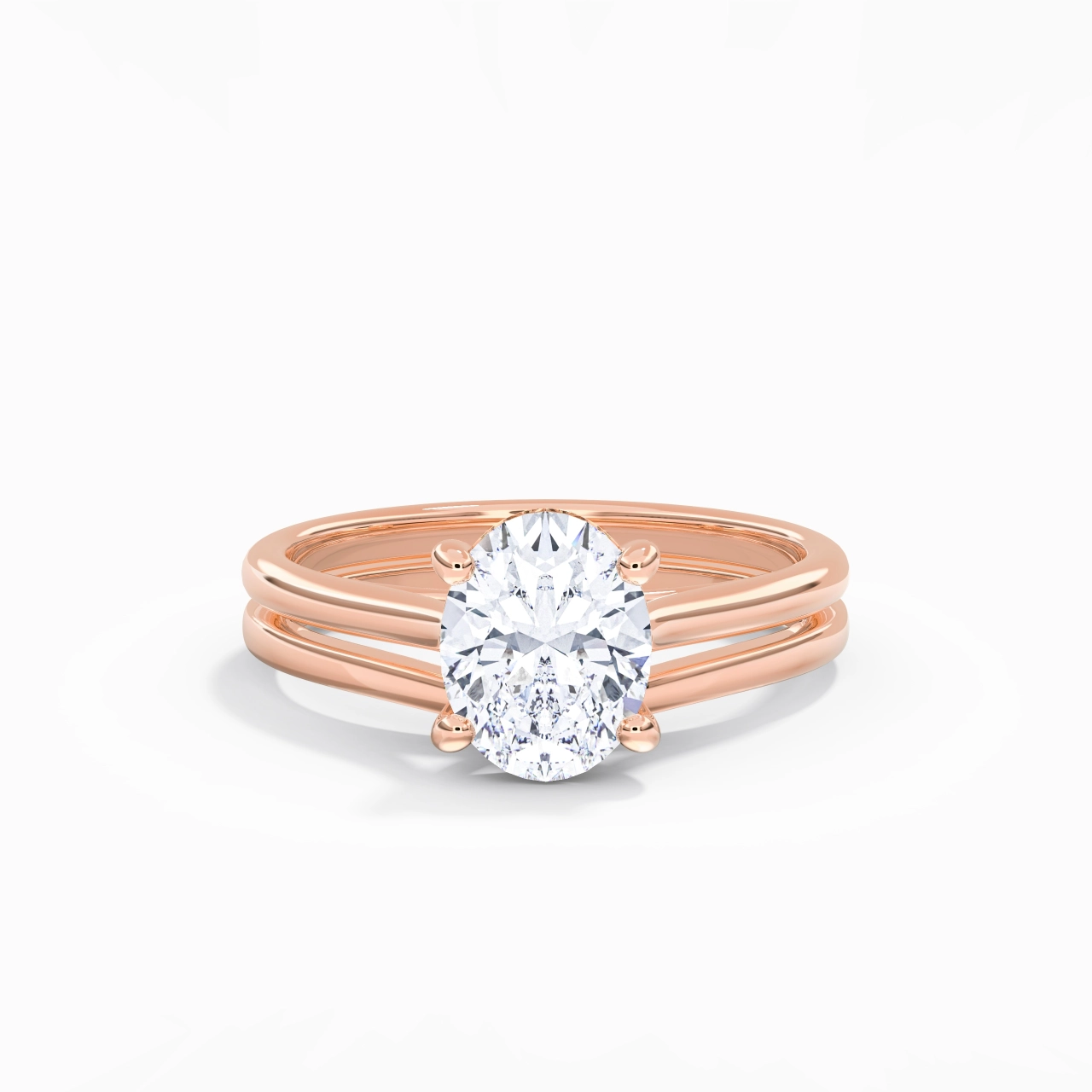 Cathedral East West Bridal Set 2.00ct Moissanite