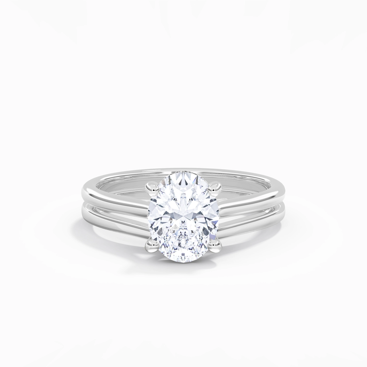 Cathedral East West Bridal Set 2.00ct Moissanite
