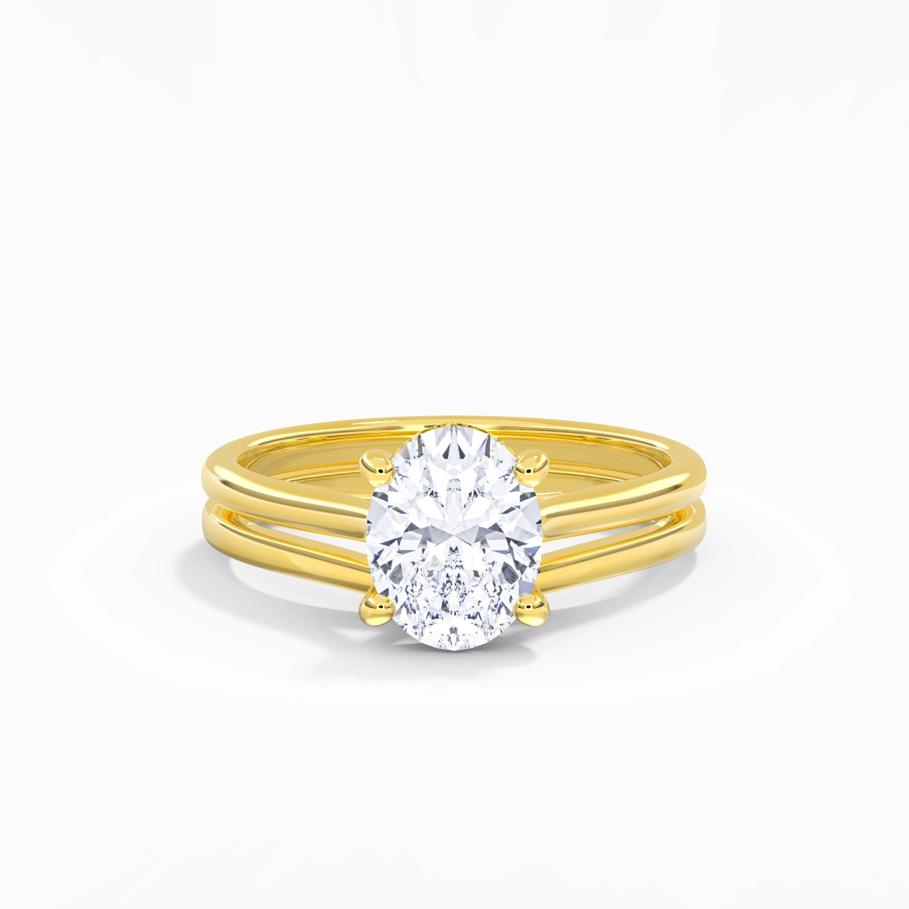 Cathedral East West Bridal Set 2.00ct Moissanite