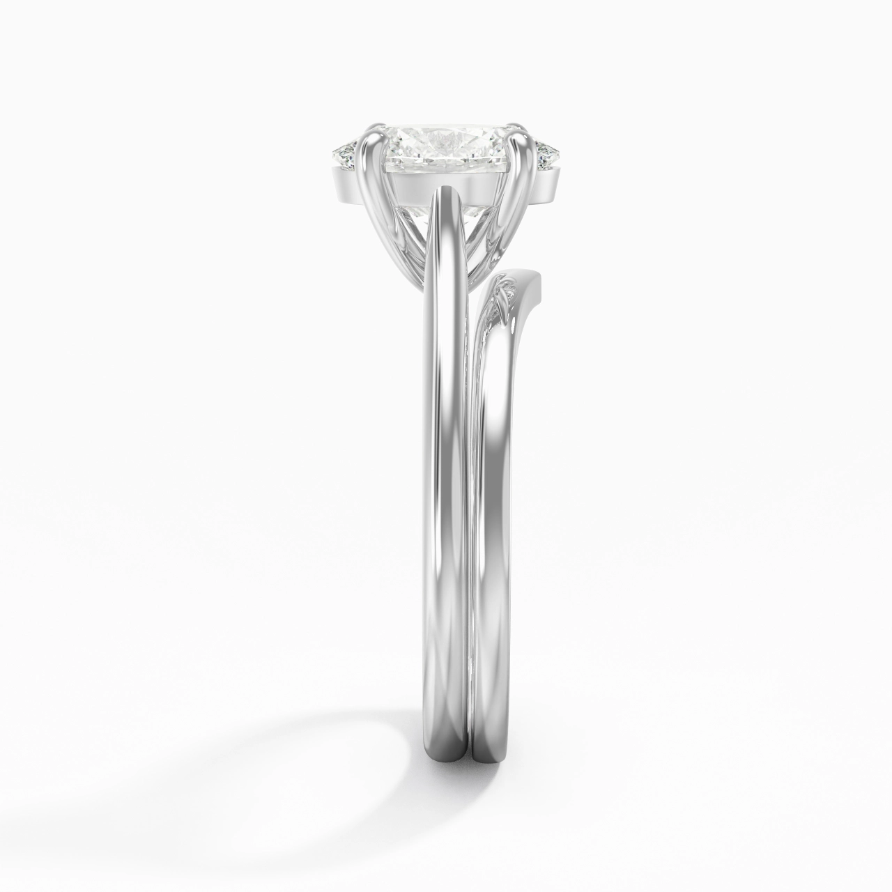 Cathedral East West Bridal Set 2.00ct Moissanite