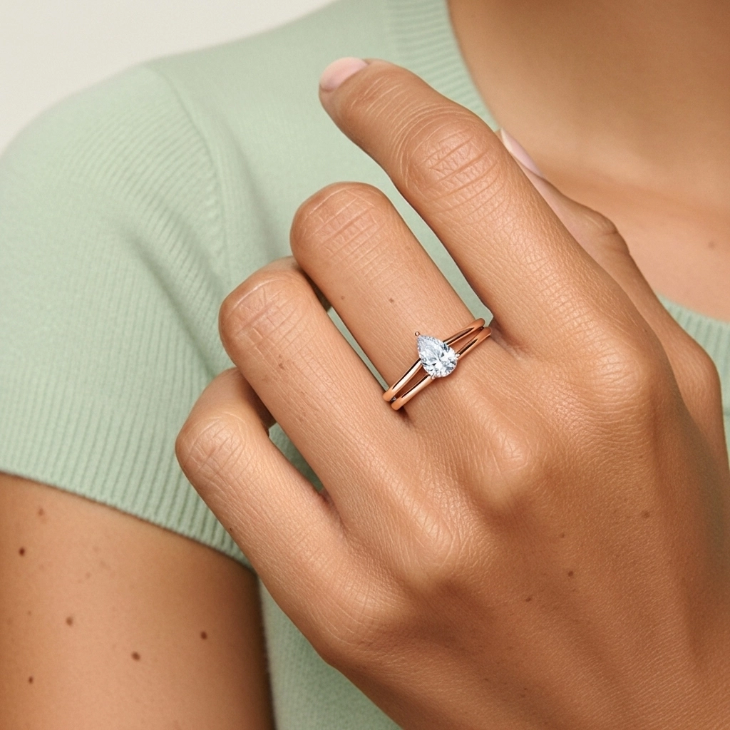 Cathedral East West Bridal Set 1.00ct Moissanite