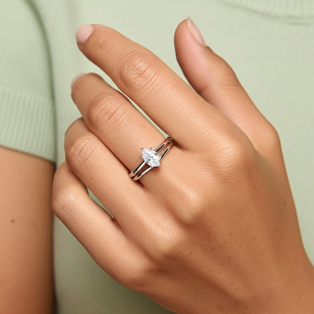 Cathedral East West Bridal Set 1.00ct Moissanite