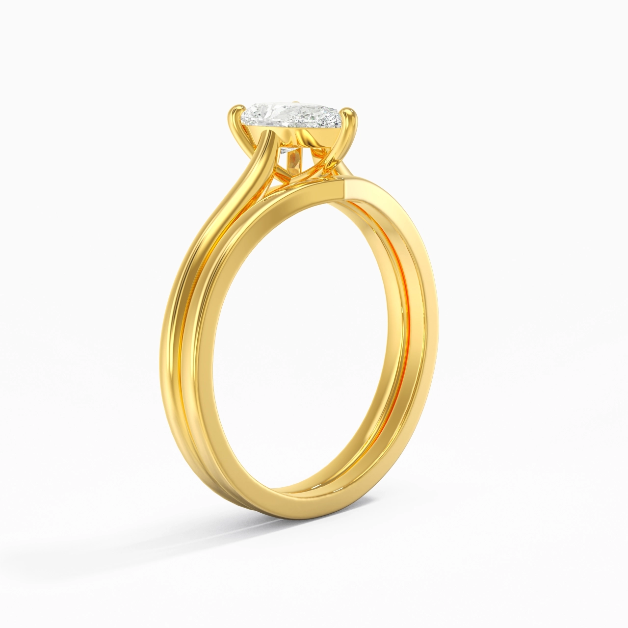 Cathedral East West Bridal Set 1.00ct Moissanite