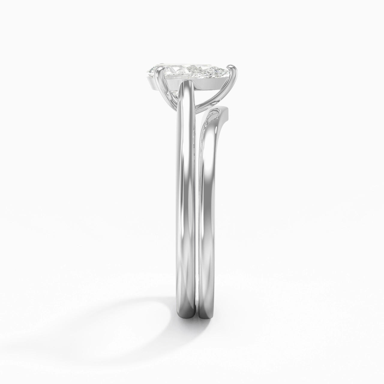 Cathedral East West Bridal Set 1.00ct Moissanite