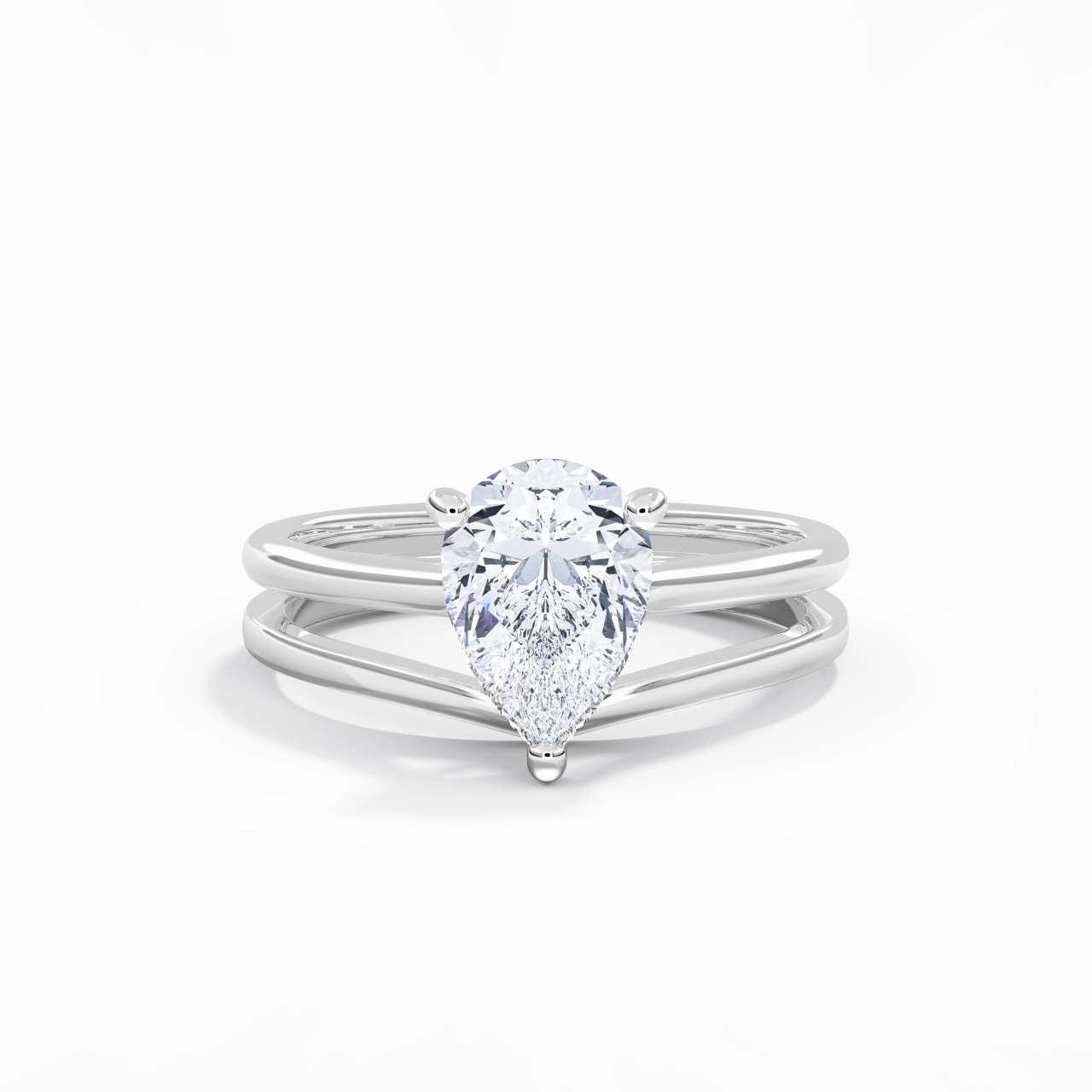 Cathedral East West Bridal Set 2.00ct Moissanite
