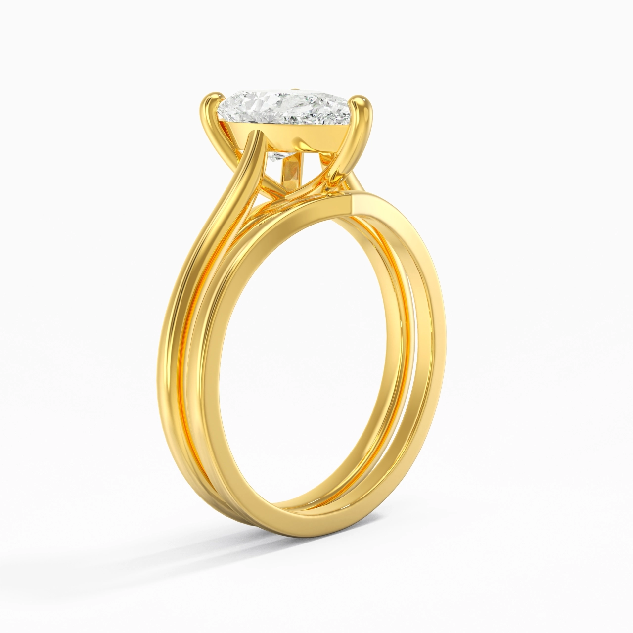 Cathedral East West Bridal Set 2.00ct Moissanite