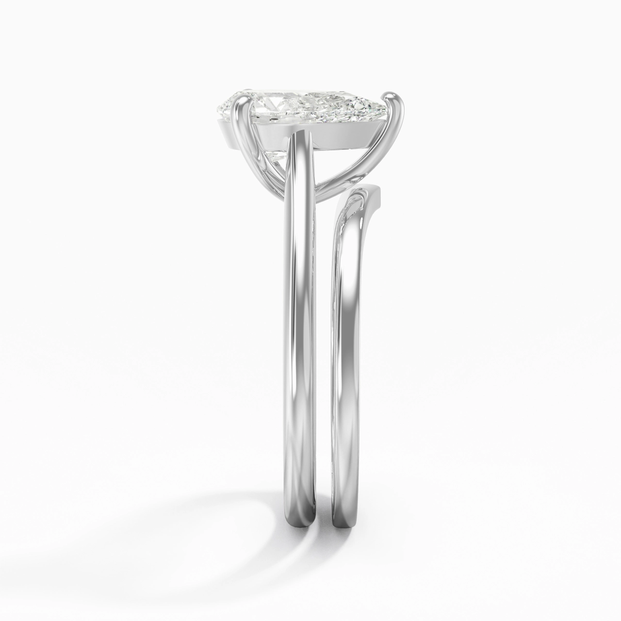 Cathedral East West Bridal Set 2.00ct Moissanite