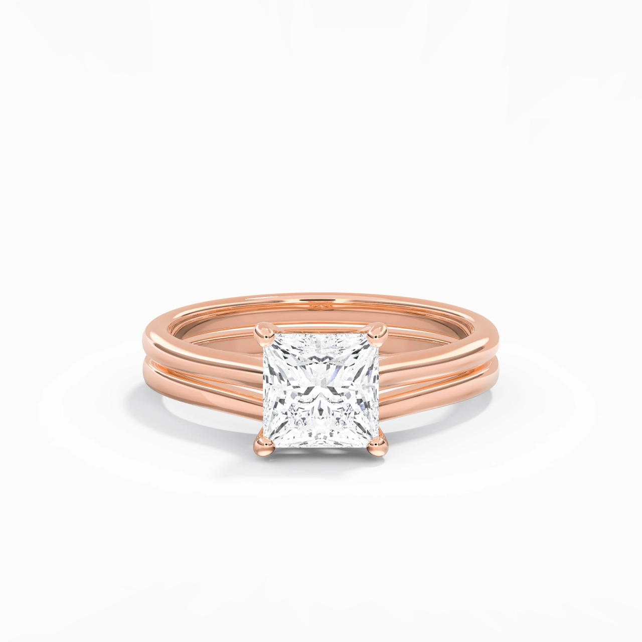 Cathedral East West Bridal Set 1.50ct Moissanite