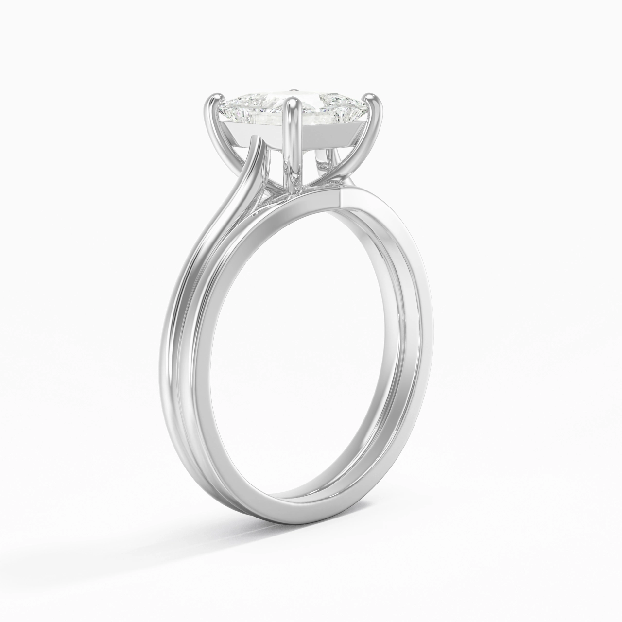 Cathedral East West Bridal Set 1.50ct Moissanite