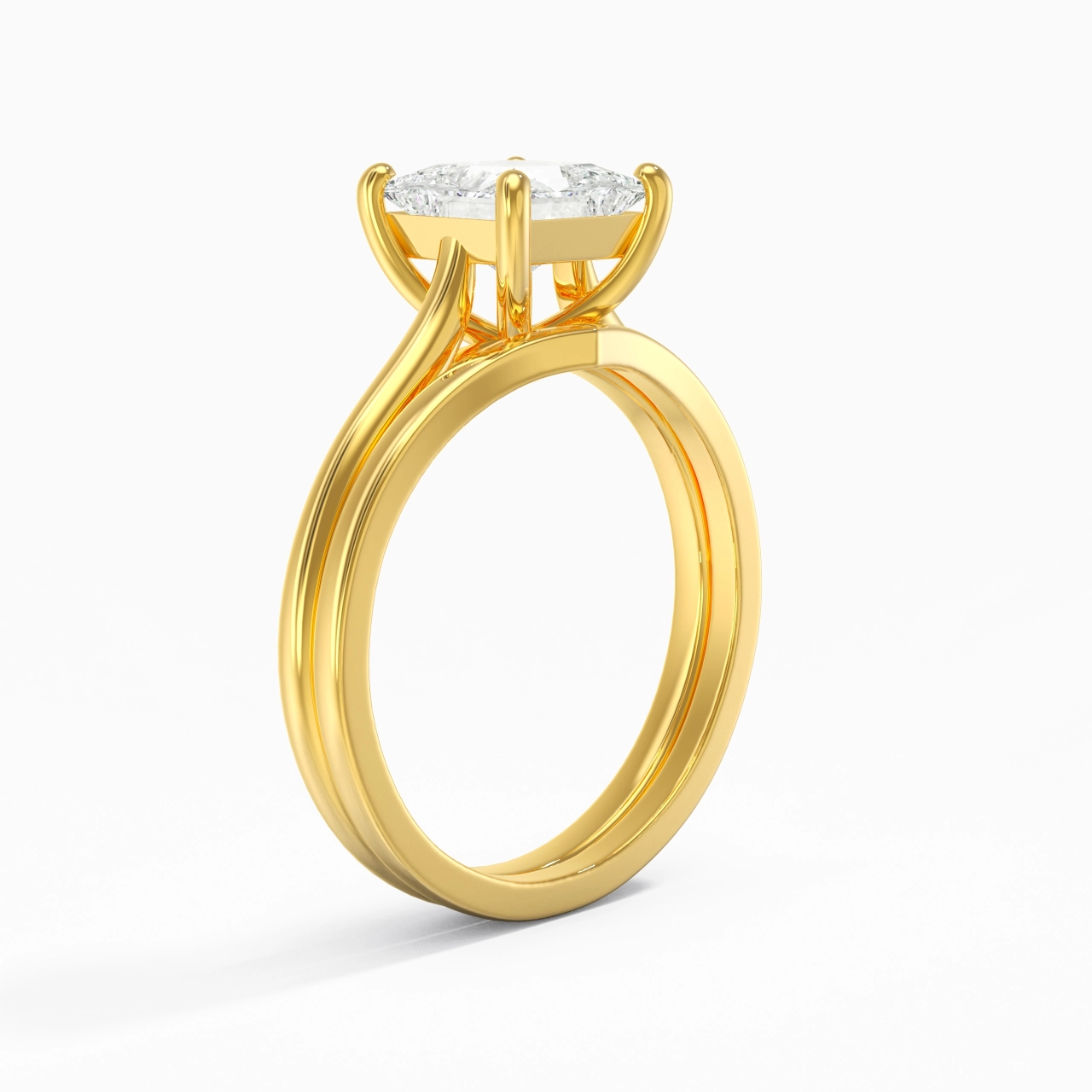 Cathedral East West Bridal Set 1.50ct Moissanite