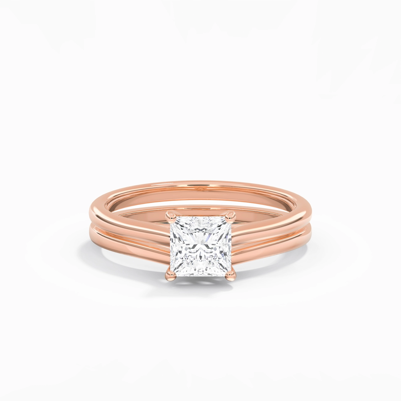 Cathedral East West Bridal Set 1.00ct Moissanite