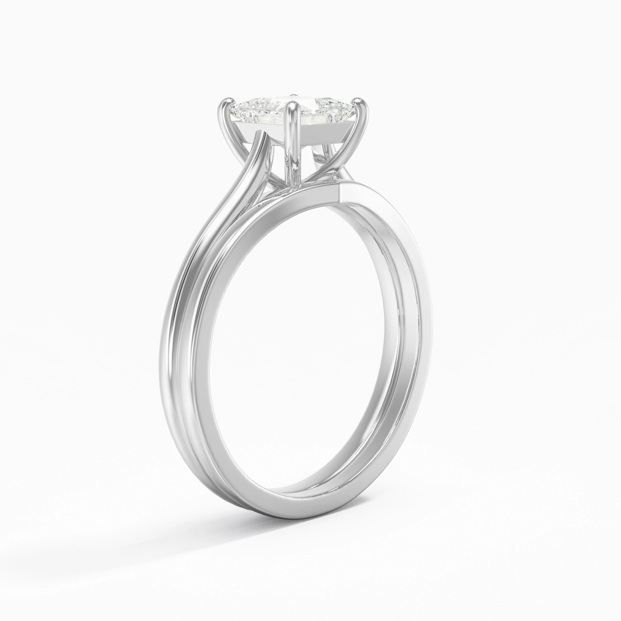 Cathedral East West Bridal Set 1.00ct Moissanite