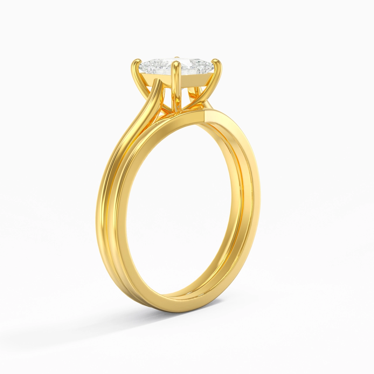Cathedral East West Bridal Set 1.00ct Moissanite