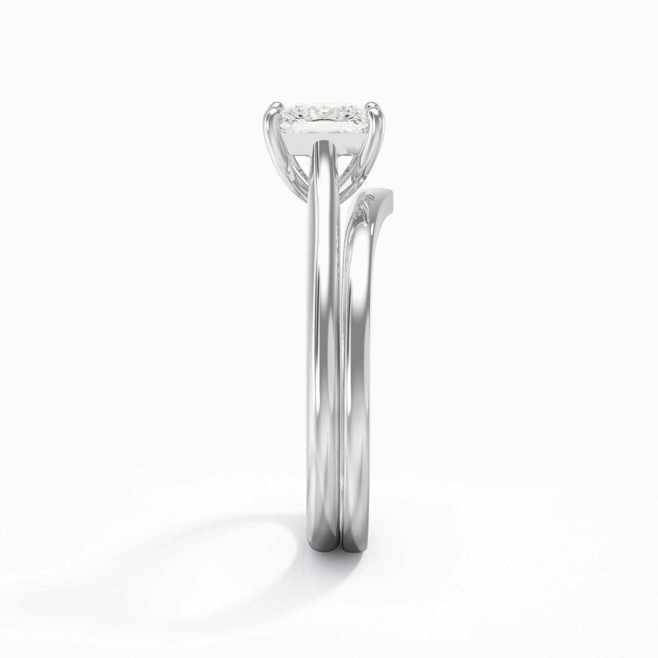 Cathedral East West Bridal Set 1.00ct Moissanite