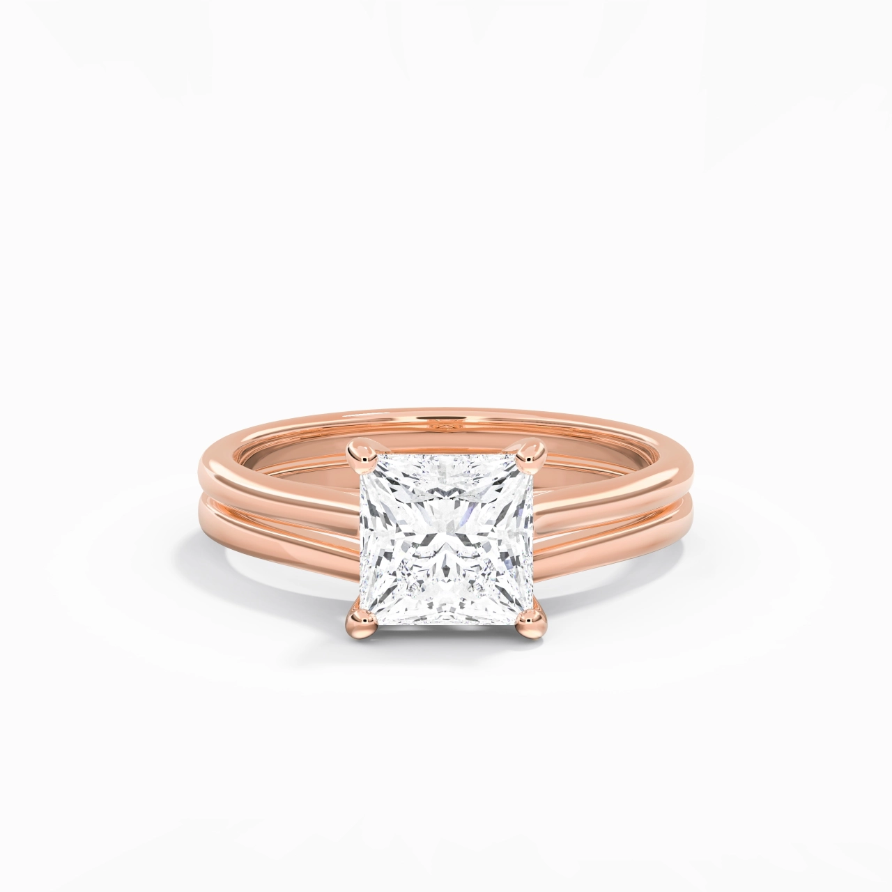 Cathedral East West Bridal Set 2.00ct Moissanite