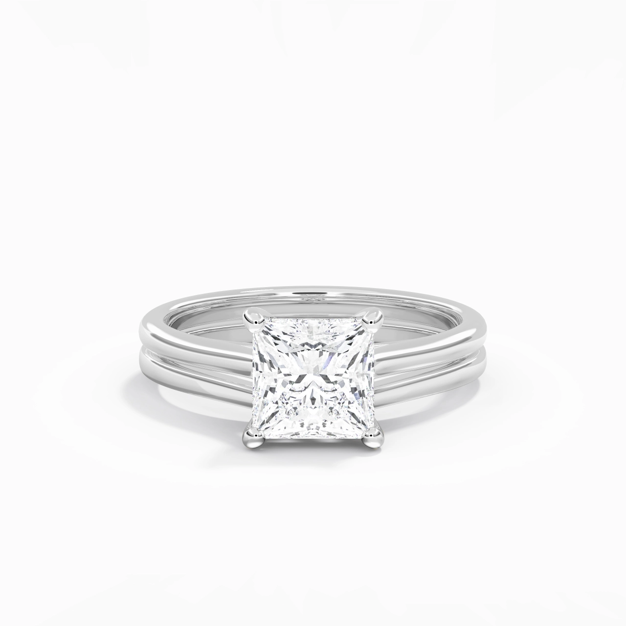 Cathedral East West Bridal Set 2.00ct Moissanite