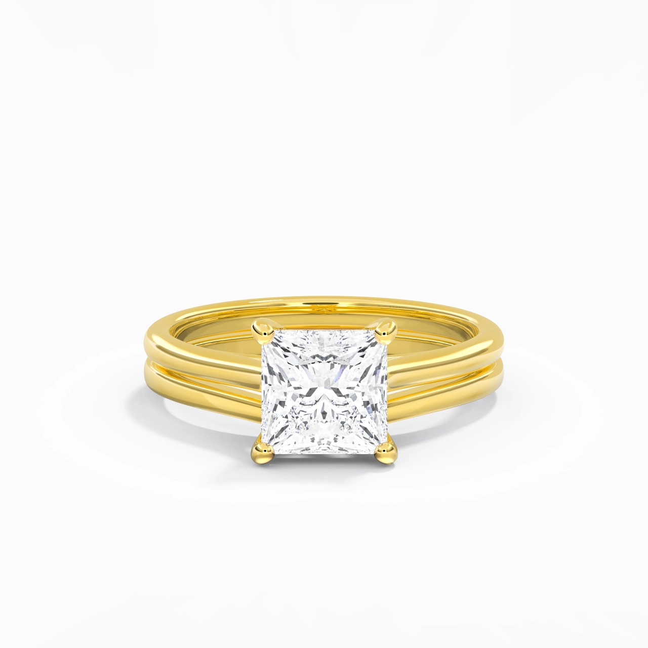 Cathedral East West Bridal Set 2.00ct Moissanite
