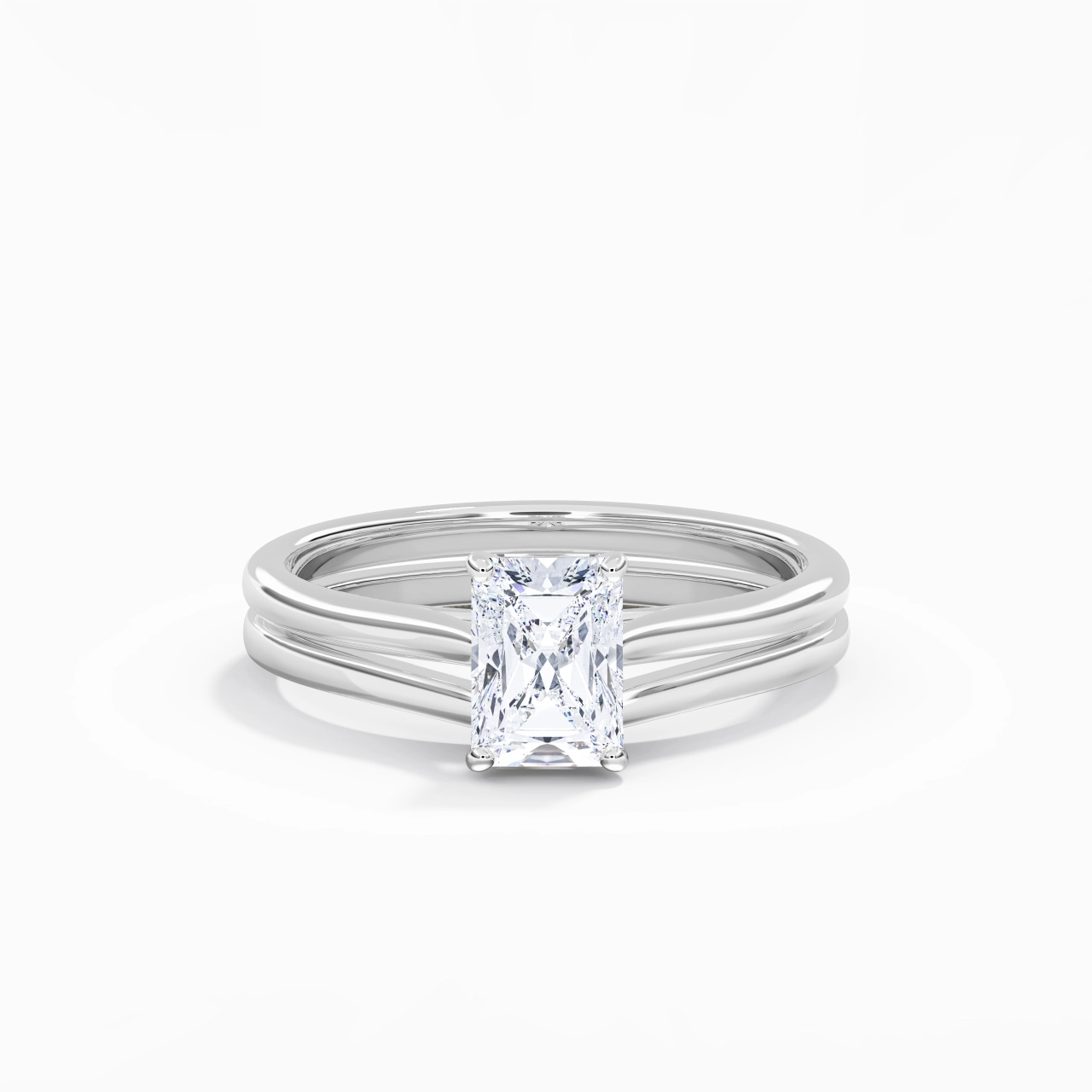 Cathedral East West Bridal Set 1.00ct Moissanite