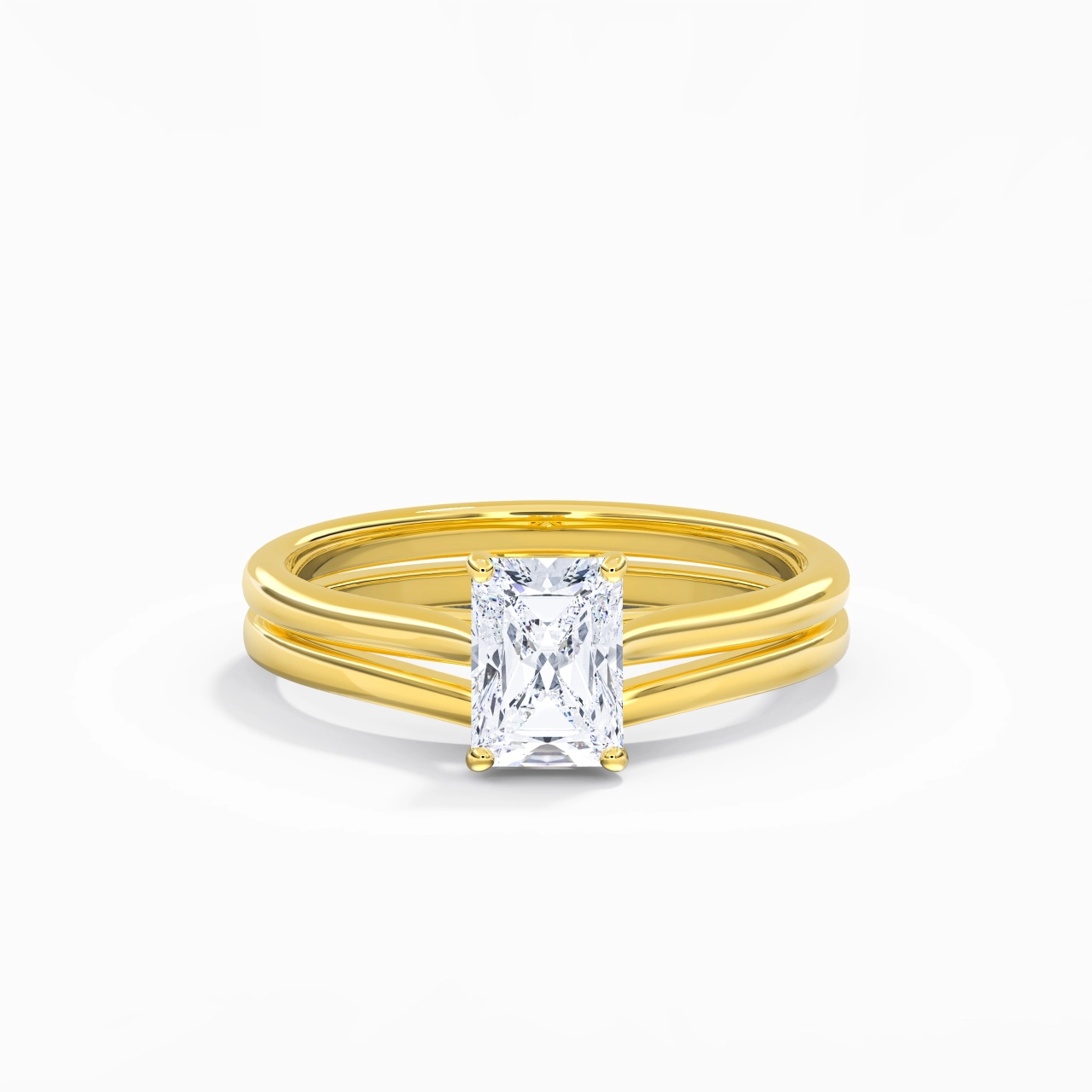 Cathedral East West Bridal Set 1.00ct Moissanite