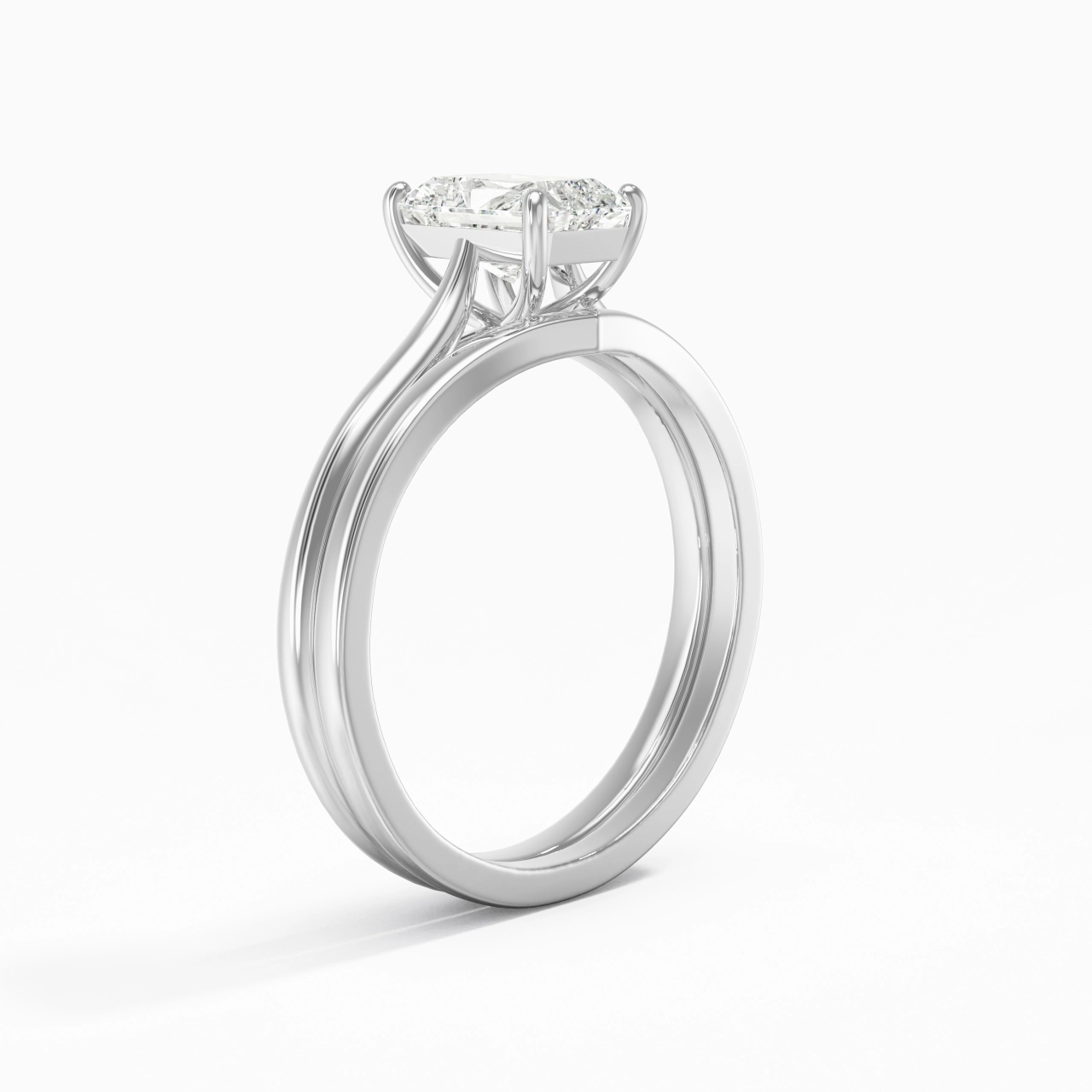 Cathedral East West Bridal Set 1.00ct Moissanite