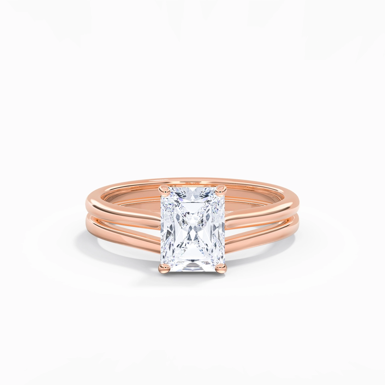 Cathedral East West Bridal Set 2.00ct Moissanite