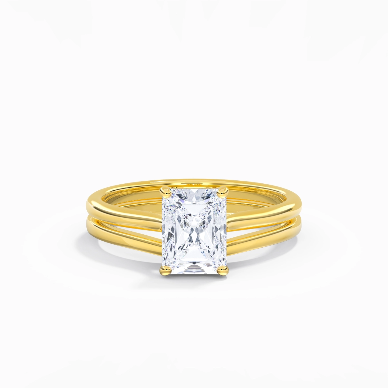 Cathedral East West Bridal Set 2.00ct Moissanite