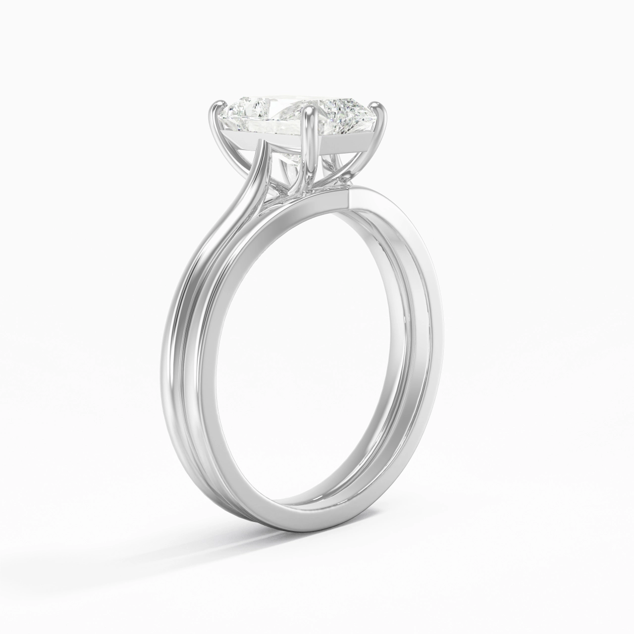 Cathedral East West Bridal Set 2.00ct Moissanite