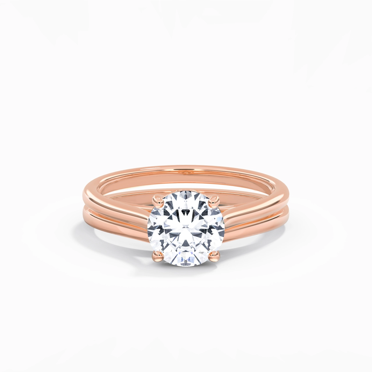 Cathedral East West Bridal Set 1.50ct Moissanite