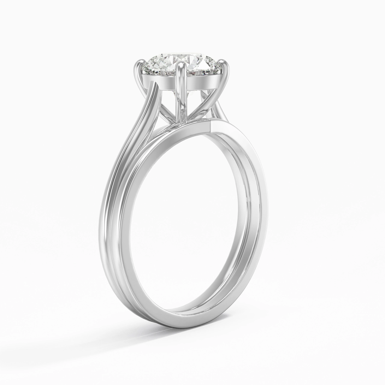 Cathedral East West Bridal Set 1.50ct Moissanite