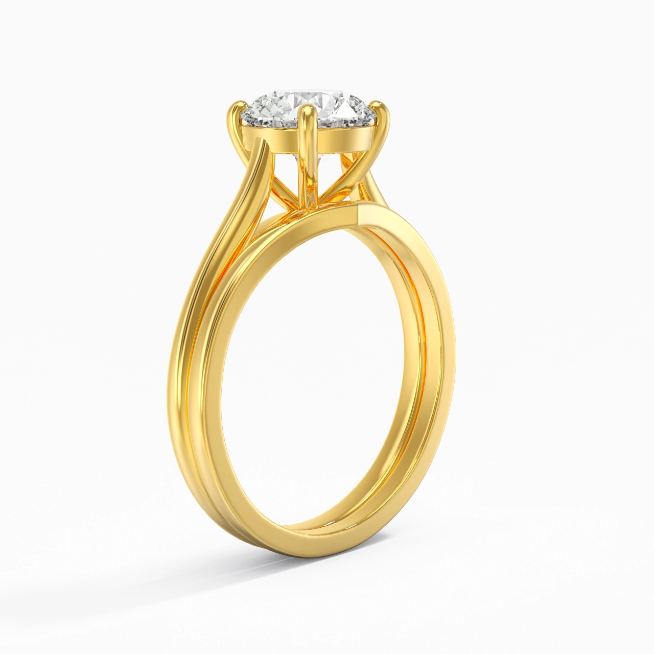 Cathedral East West Bridal Set 1.50ct Moissanite