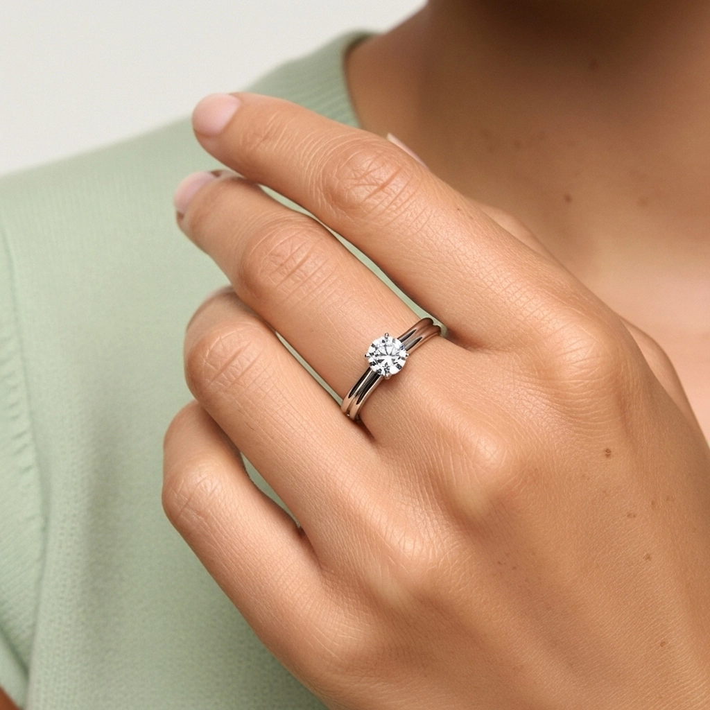 Cathedral East West Bridal Set 1.00ct Moissanite