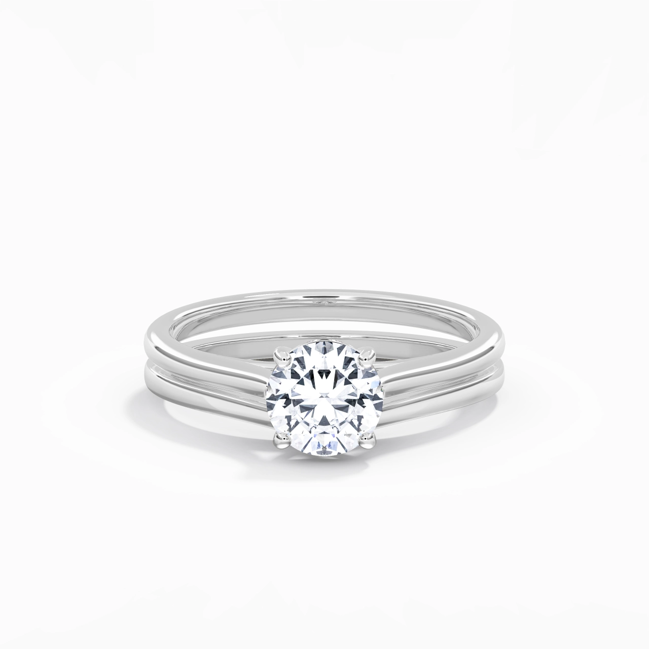 Cathedral East West Bridal Set 1.00ct Moissanite