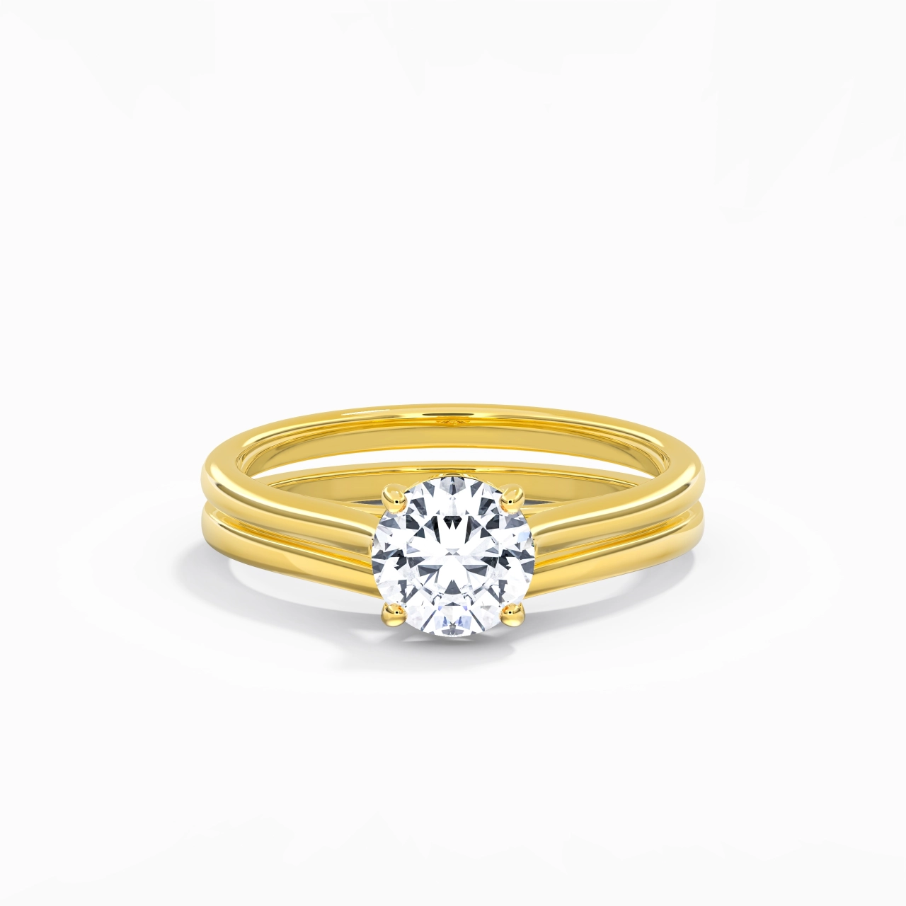 Cathedral East West Bridal Set 1.00ct Moissanite
