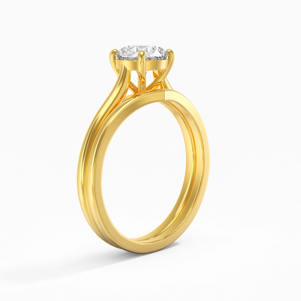 Cathedral East West Bridal Set 1.00ct Moissanite