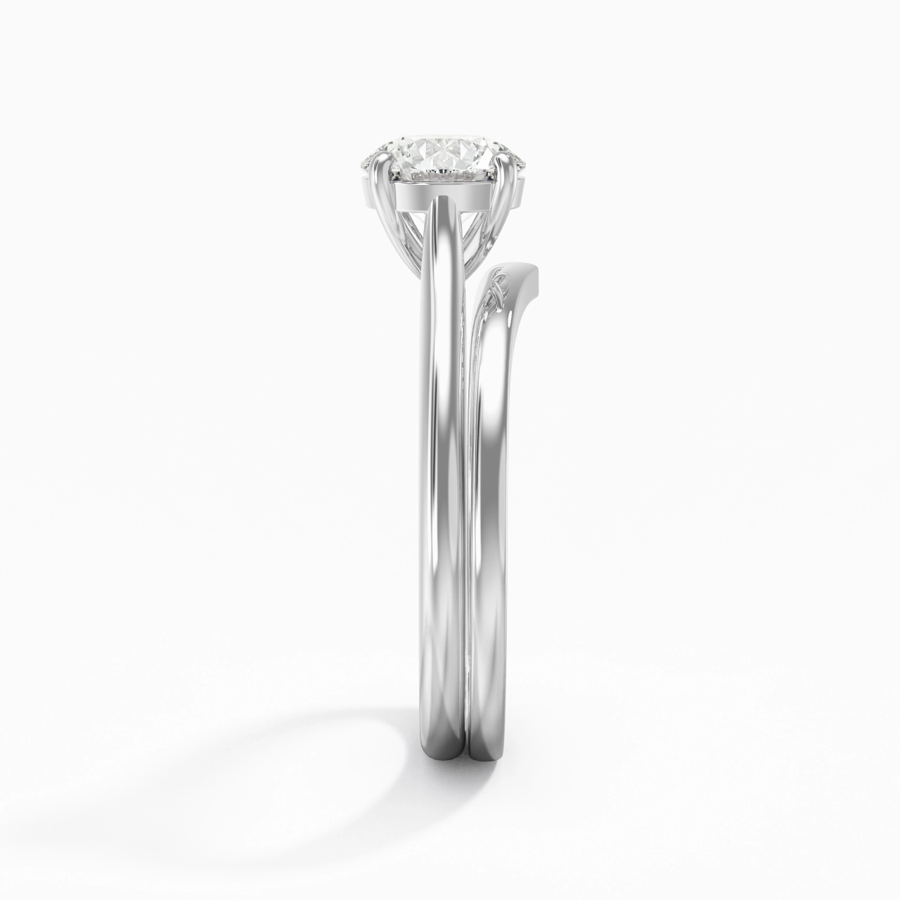 Cathedral East West Bridal Set 1.00ct Moissanite