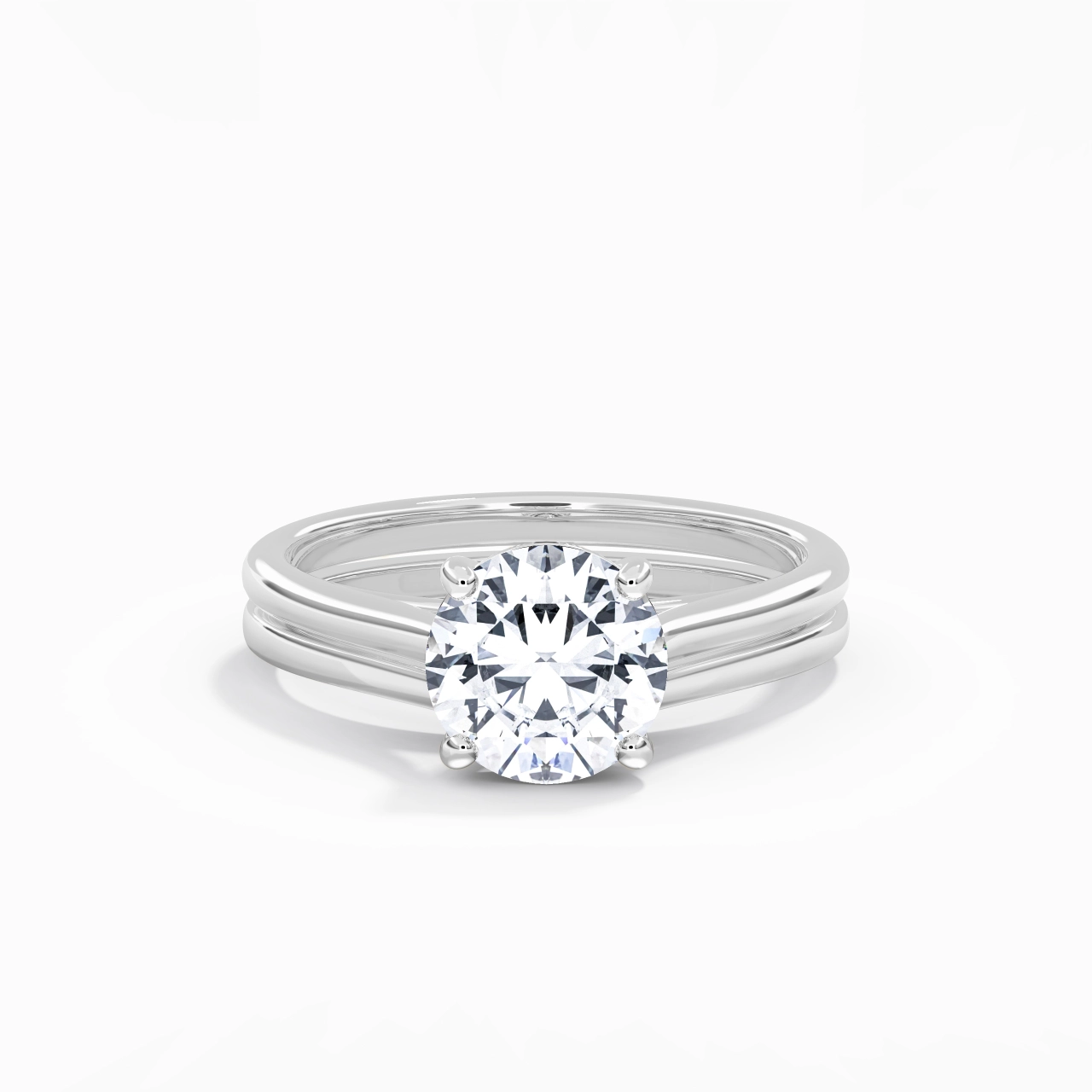 Cathedral East West Bridal Set 2.00ct Moissanite
