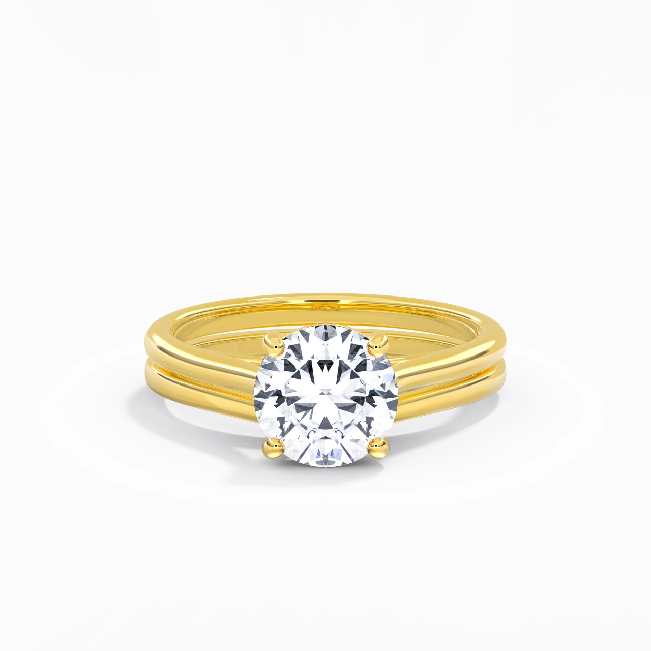 Cathedral East West Bridal Set 2.00ct Moissanite
