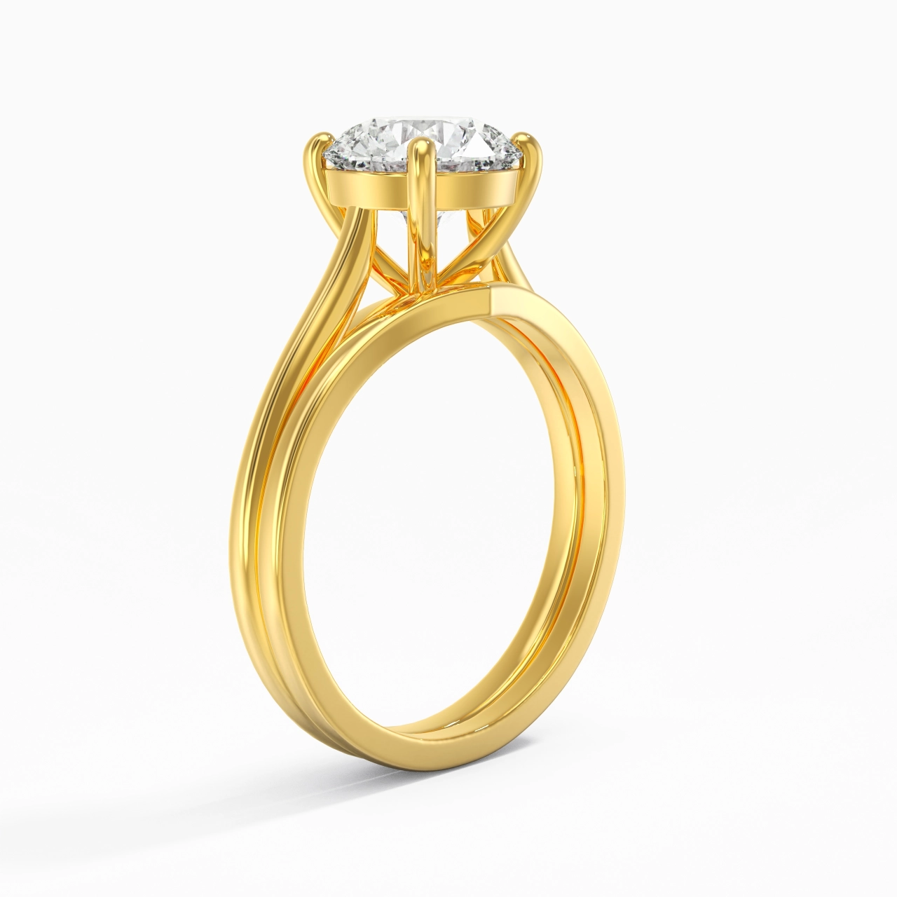 Cathedral East West Bridal Set 2.00ct Moissanite