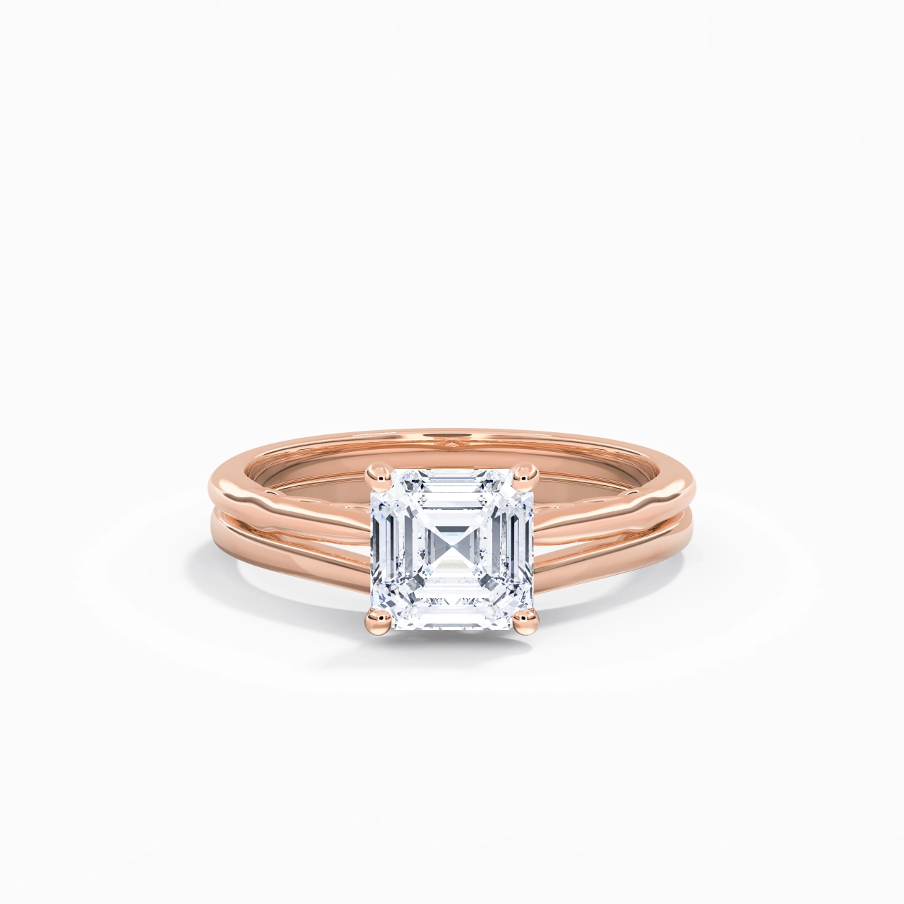 18K Rose Gold Moissanite Bridal Set