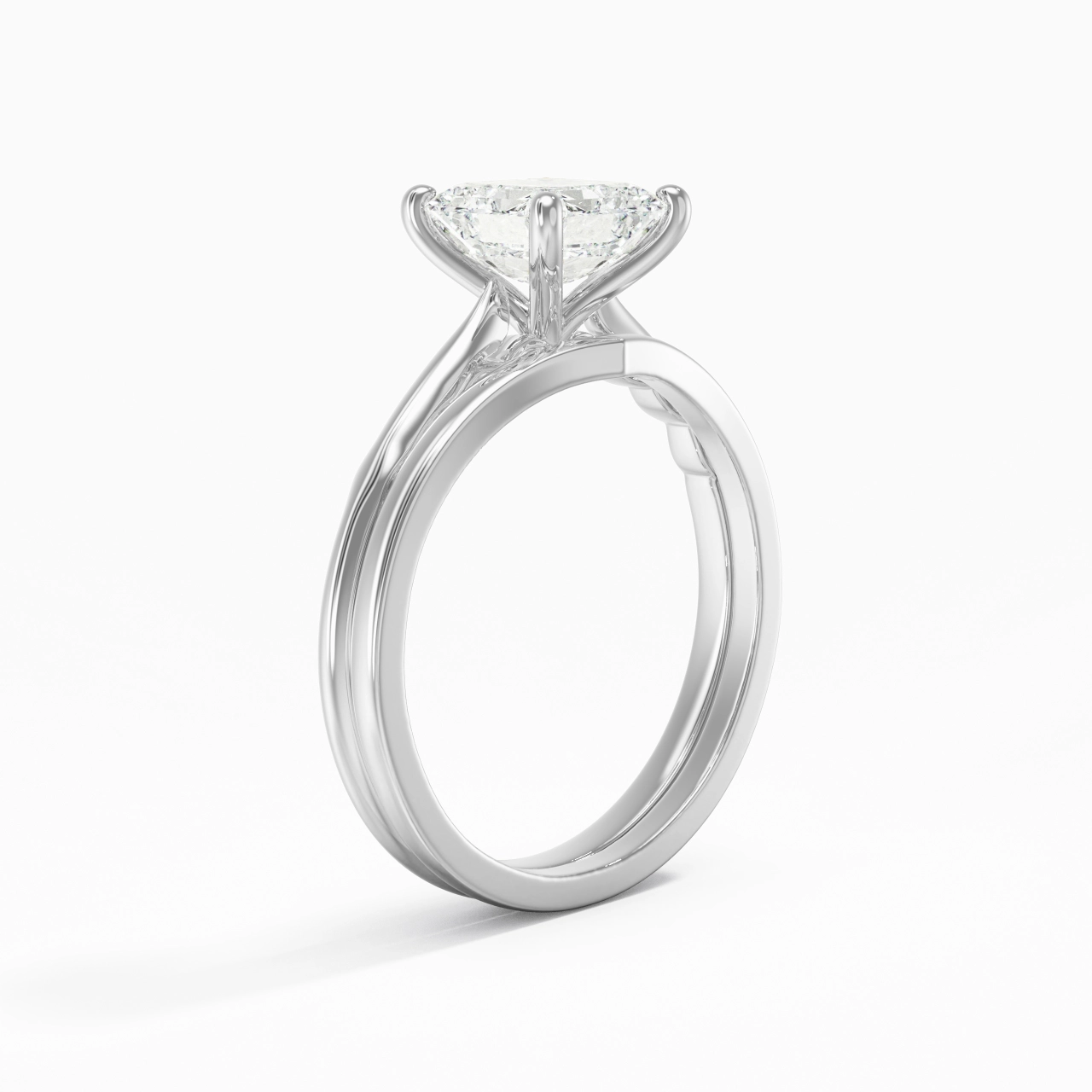 14K White Gold Moissanite Bridal Set