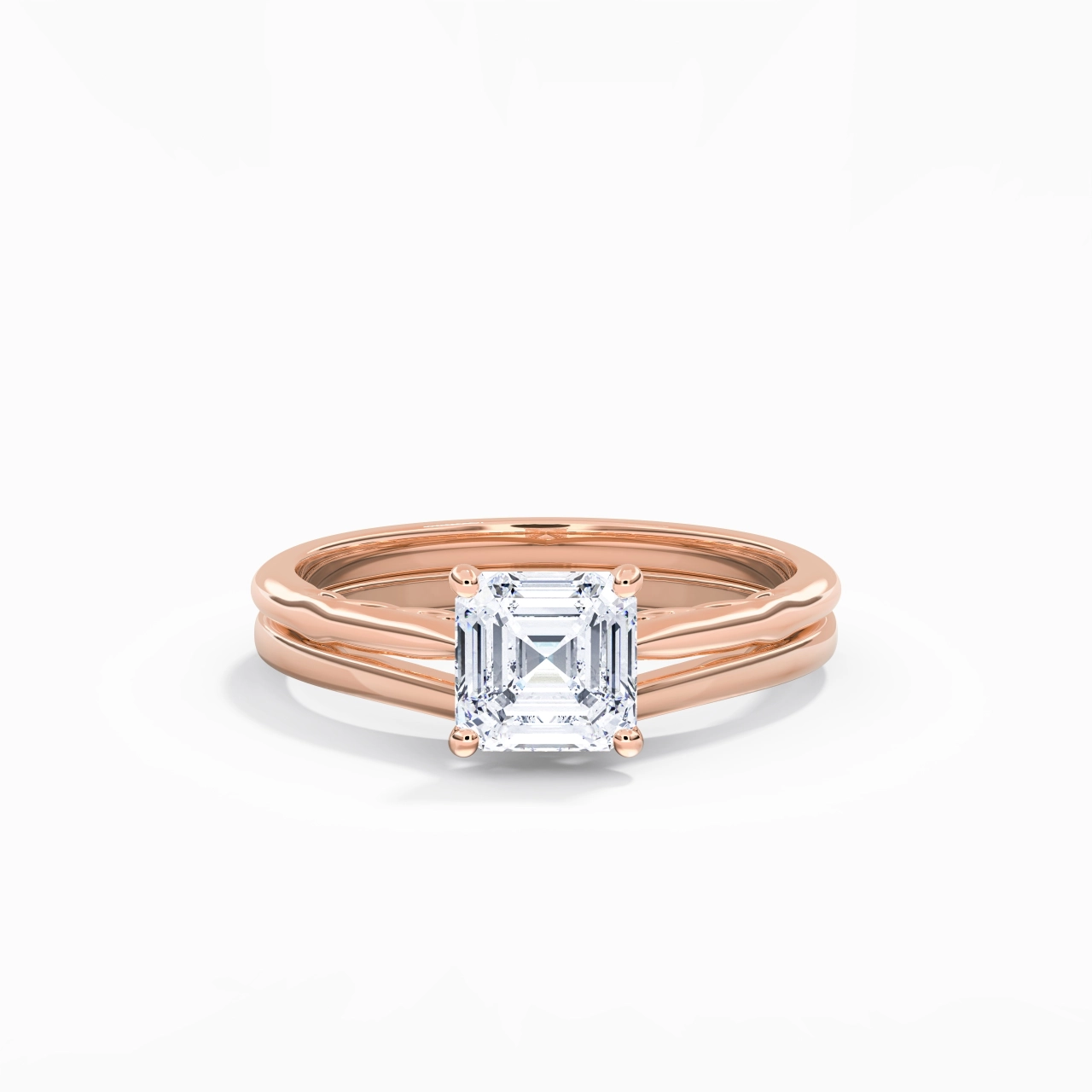 18K Rose Gold Moissanite Bridal Set