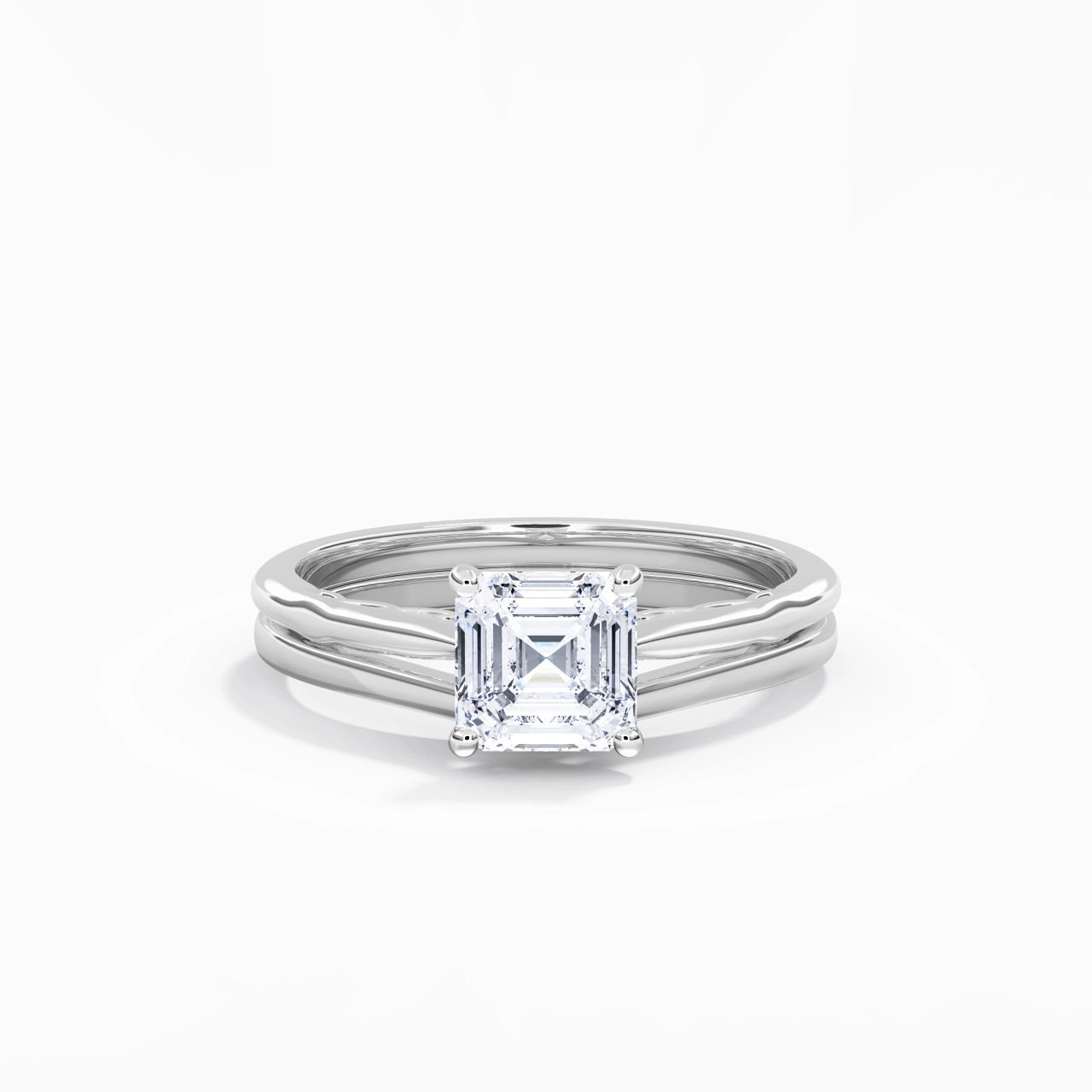 Platinum Moissanite Bridal Set