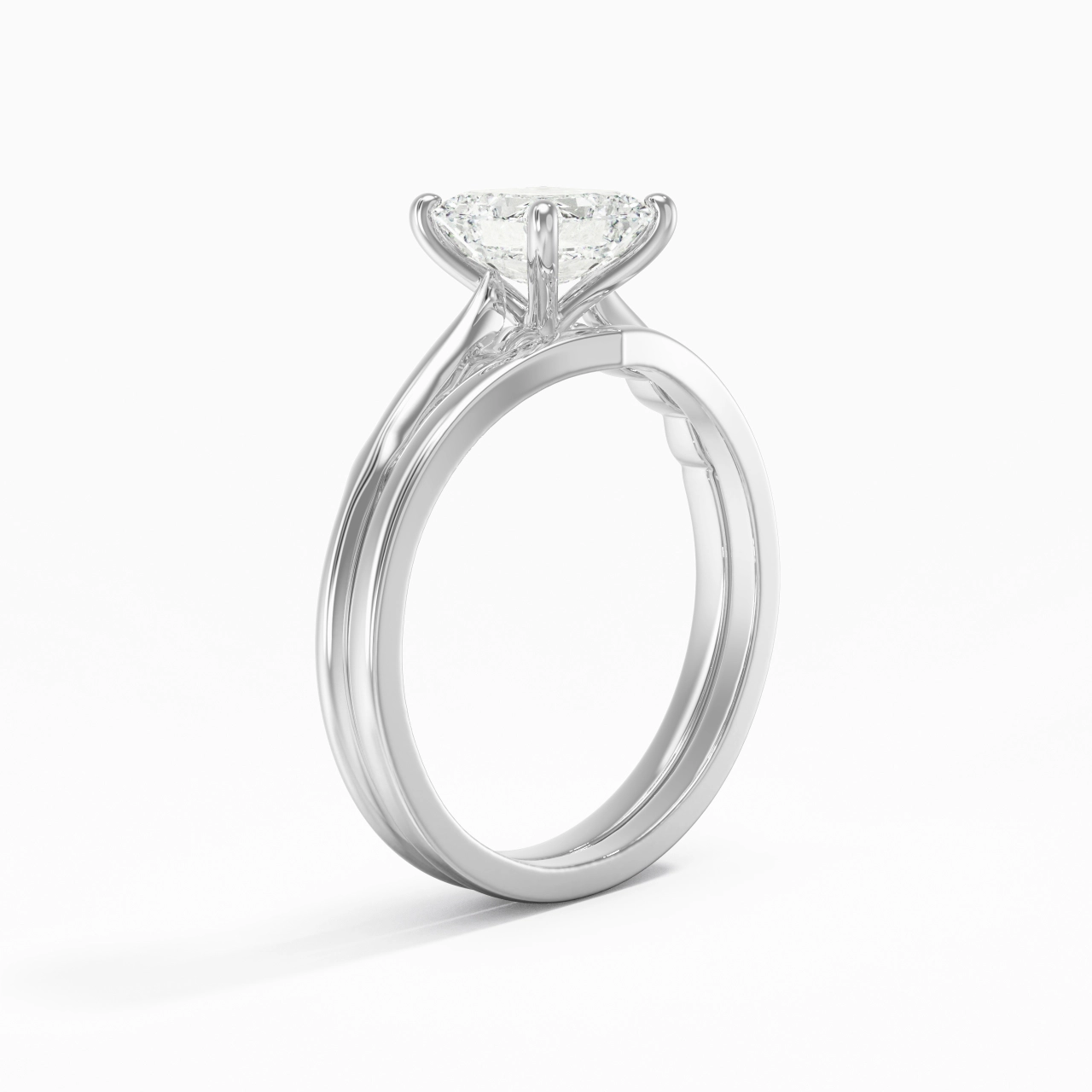 Platinum Moissanite Bridal Set