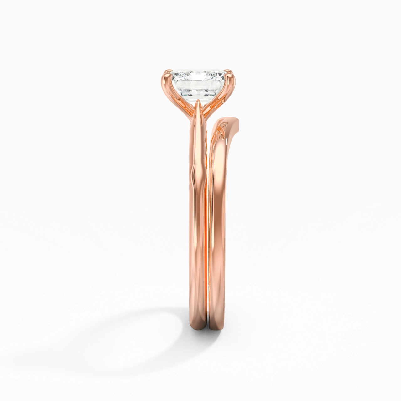 18K Rose Gold Moissanite Bridal Set